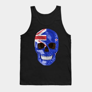 New Zealand Flag Skull - Gift for New Zealander With Roots From New Zealand Tank Top